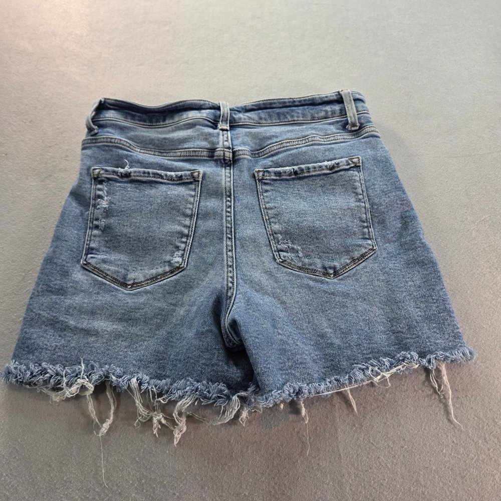 Vervet Rebecca High Waisted Denim Shorts L Distressed Cutoff Western T6367 - Picture 4 of 8